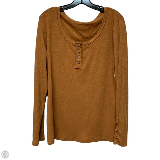 Top Long Sleeve In Orange, Size: Xxl
