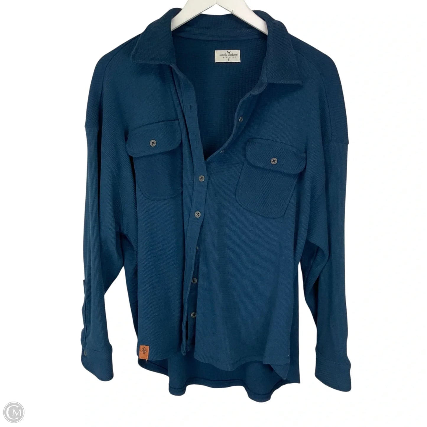 Top Long Sleeve By Simply Southern In Blue, Size: S