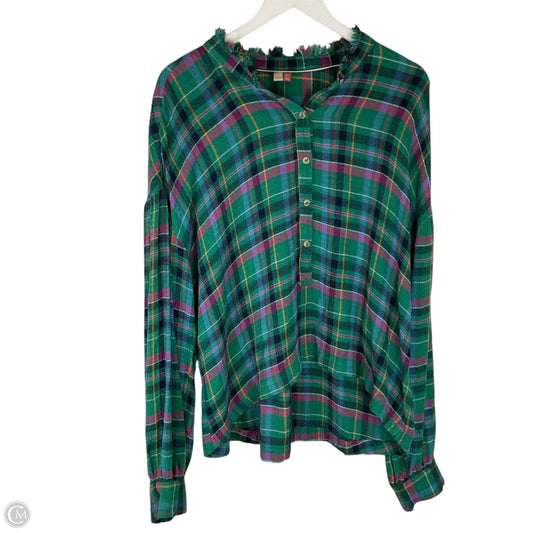 Top Long Sleeve By Pilcro In Green, Size: Xl