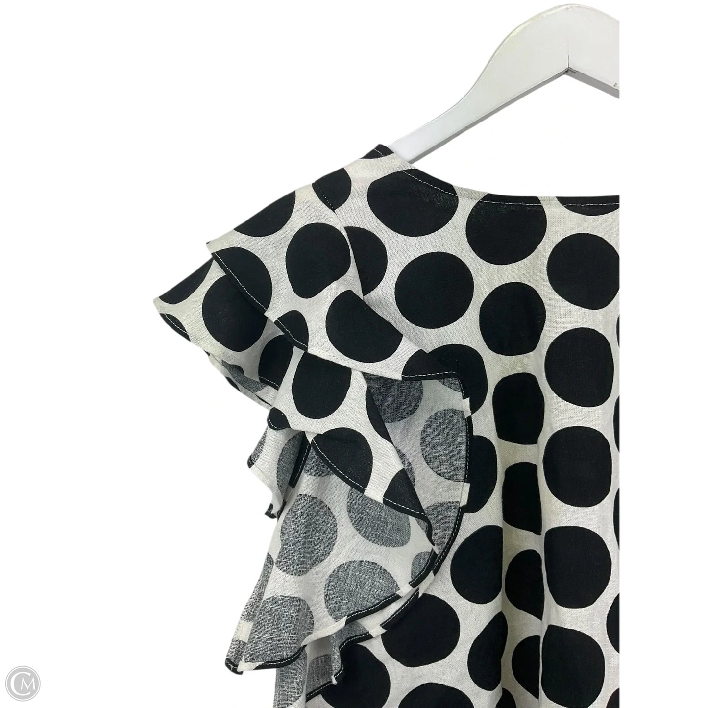 Top Short Sleeve By Who What Wear In Black & White, Size: M