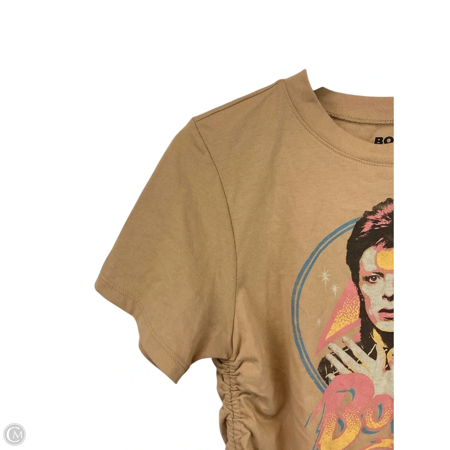 Top Short Sleeve By Cme In Tan, Size: M