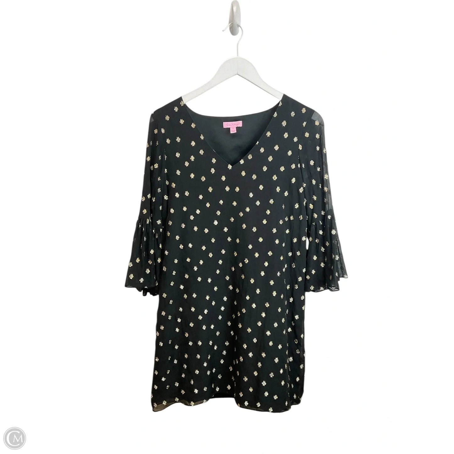 Dress Designer By Lilly Pulitzer In Black & Gold, Size: 4