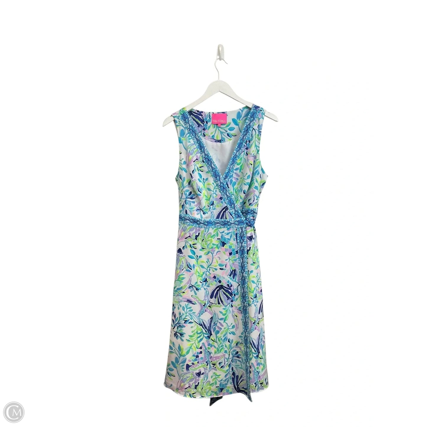 Dress Designer By Lilly Pulitzer In Blue & Green, Size: 14