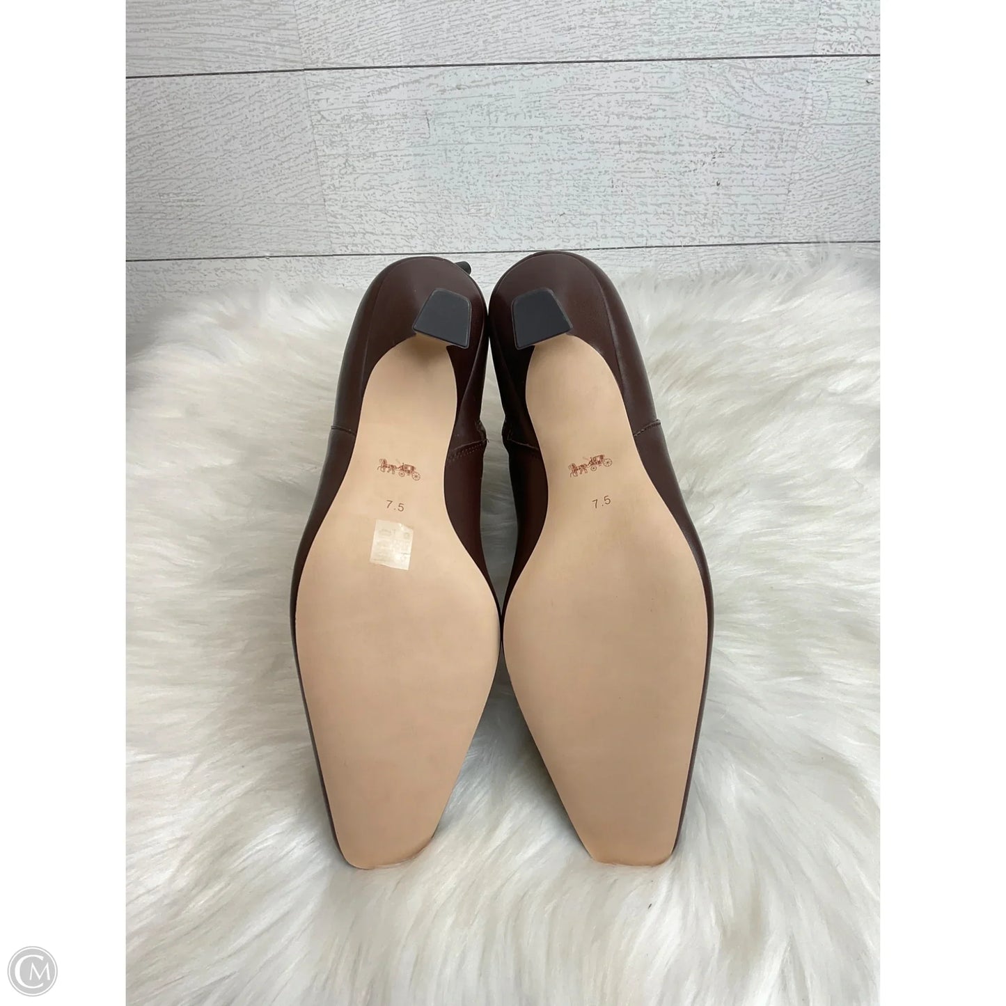 Boots Designer By Coach In Brown, Size: 7.5