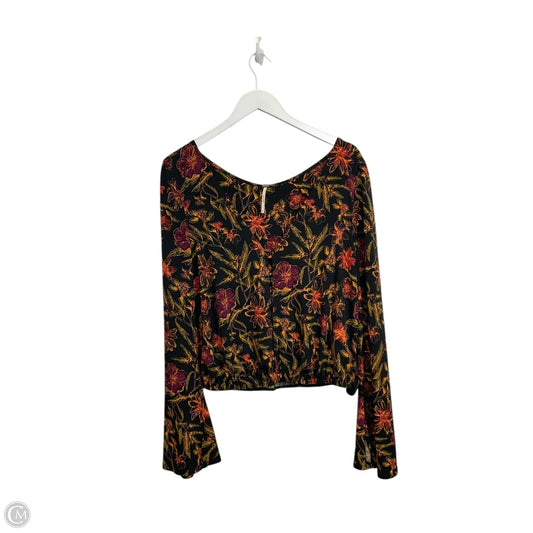 Top Long Sleeve By Free People In Black & Brown, Size: M