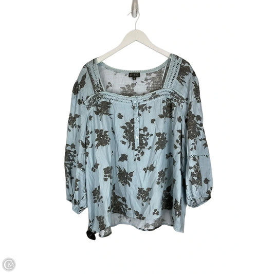 Top Long Sleeve Basic By Wonderly In Blue, Size: 2x