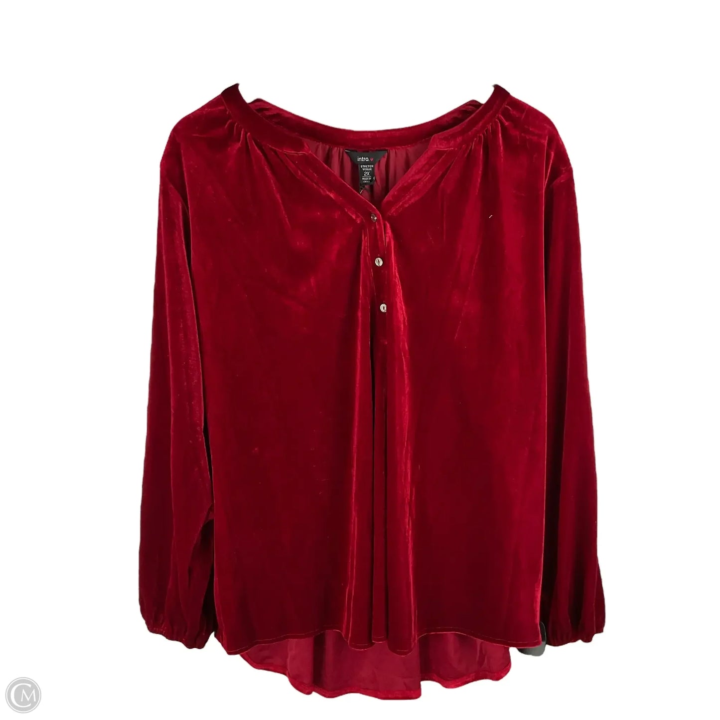 Top Long Sleeve By Intro In Red, Size: 2x