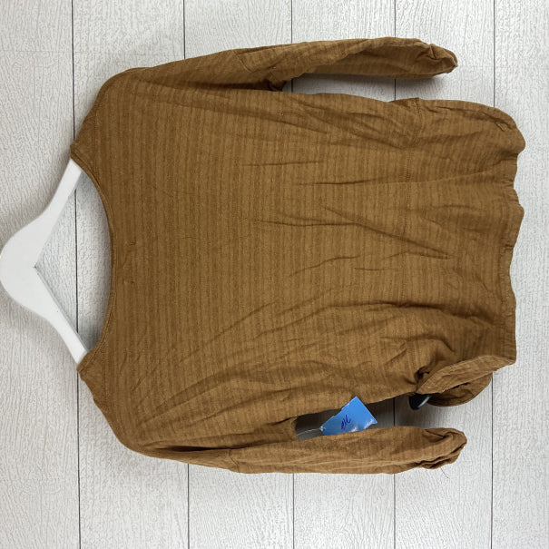 Top Long Sleeve By Madewell In Brown, Size: Xs
