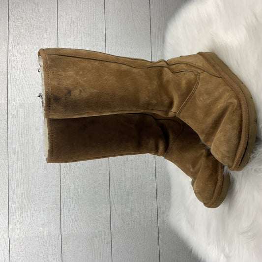 Boots Designer By Ugg In Brown, Size: 6