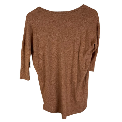 Top Short Sleeve By Express In Brown, Size: Xs