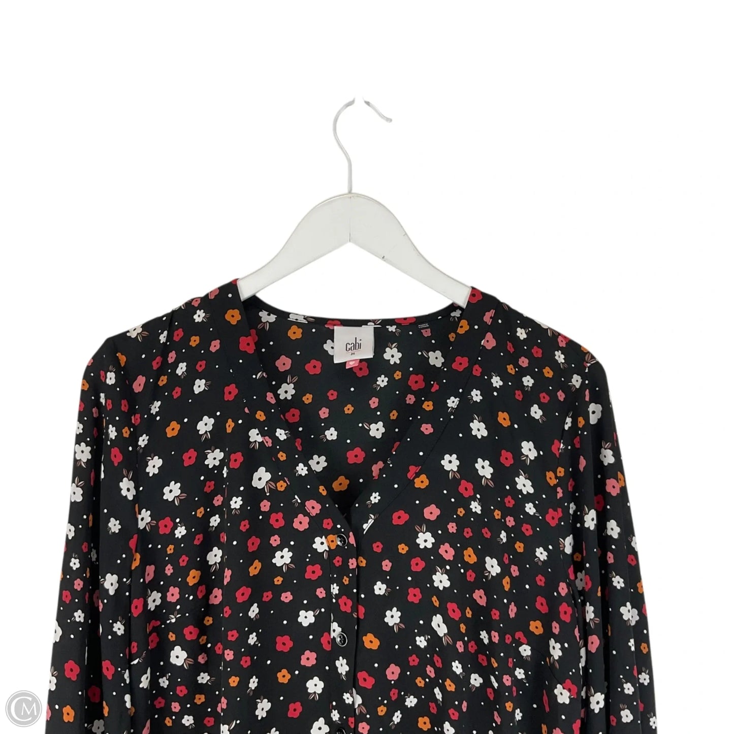 Top Long Sleeve By Cabi In Floral Print, Size: M