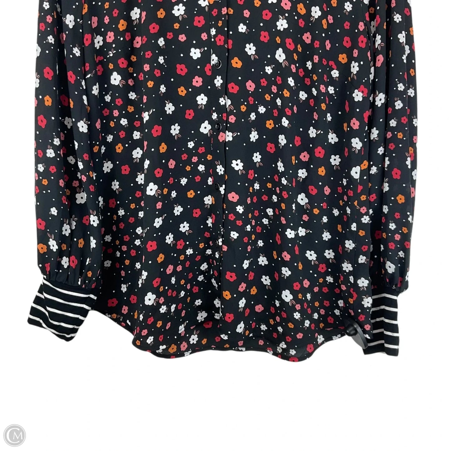 Top Long Sleeve By Cabi In Floral Print, Size: M