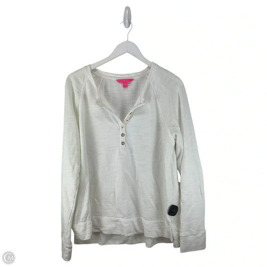 Top Long Sleeve Designer By Lilly Pulitzer In White, Size: L