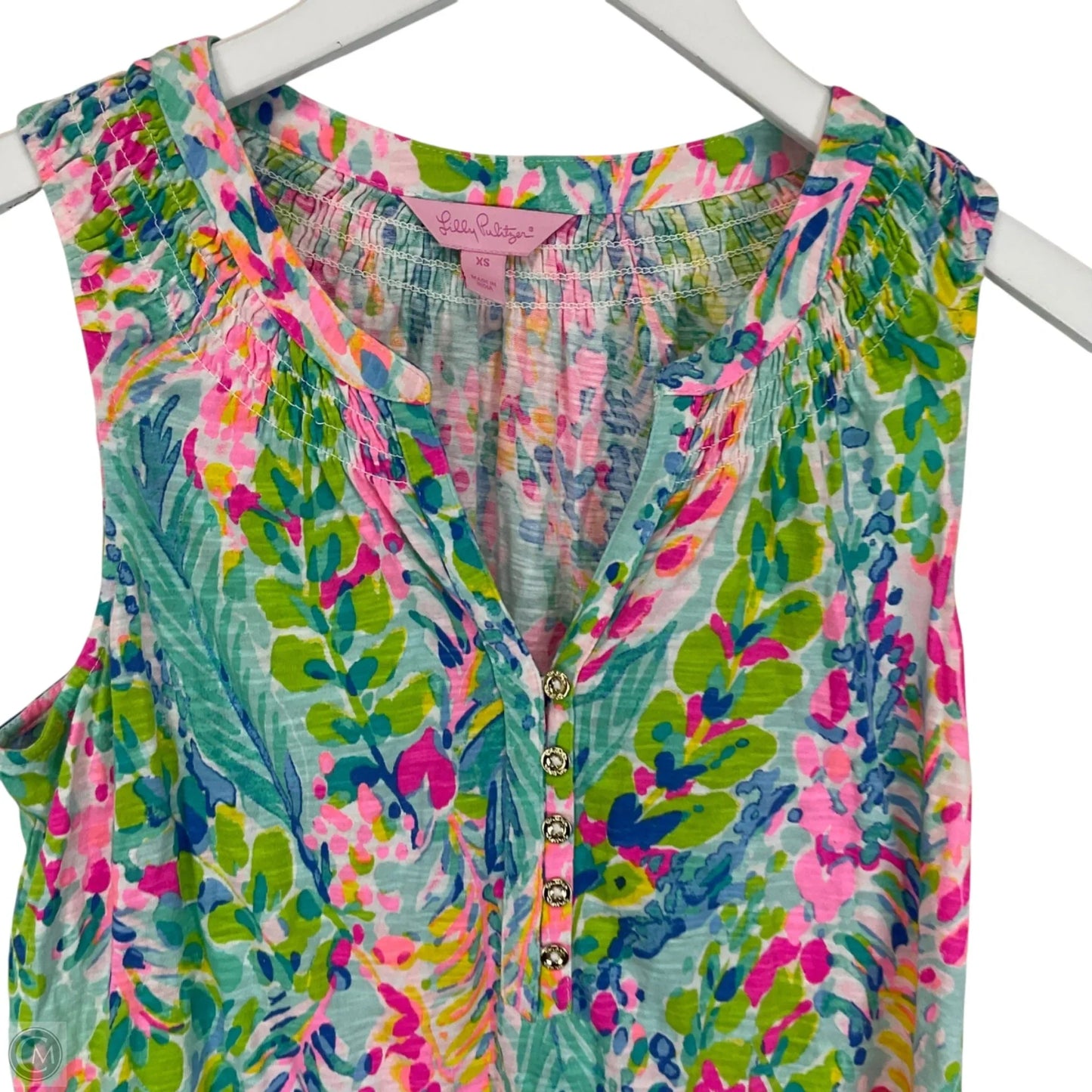 Top Sleeveless Designer By Lilly Pulitzer In Blue, Size: Xs