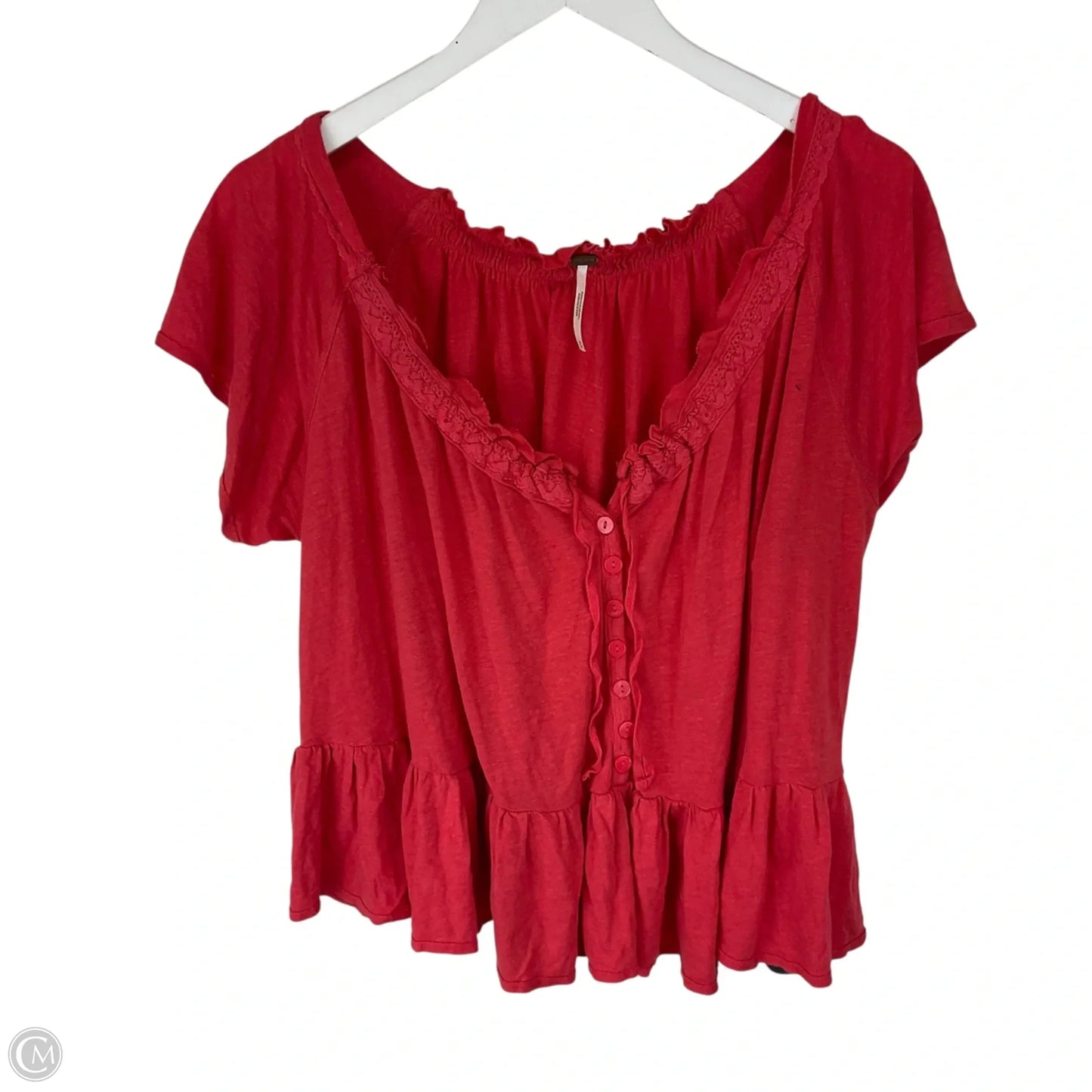 Top Short Sleeve By Free People In Red, Size: M