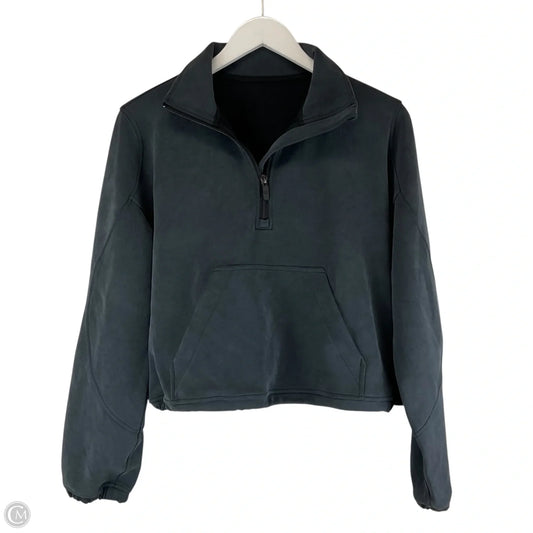 Athletic Top Long Sleeve Collar By Lululemon In Grey, Size: S
