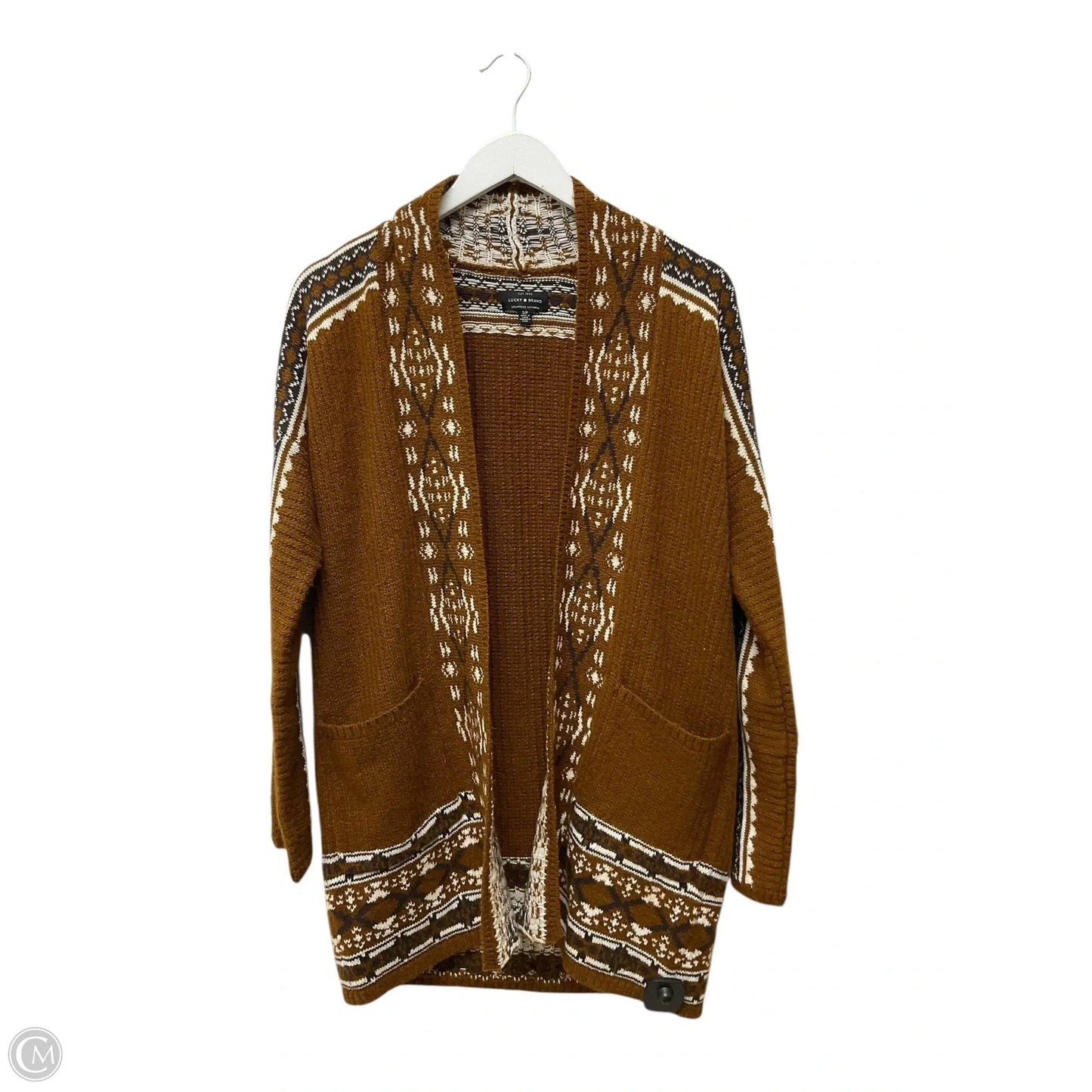 Sweater Cardigan By Lucky Brand In Brown, Size: S