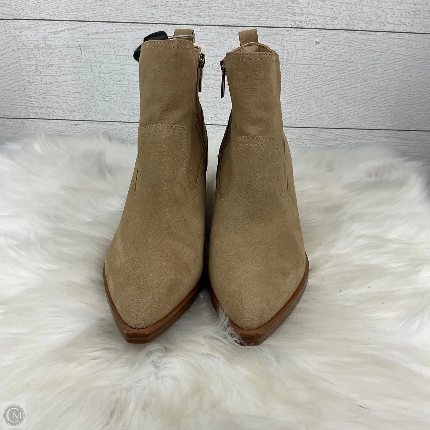 Boots Ankle Heels By Vince Camuto In Tan, Size: 6.5