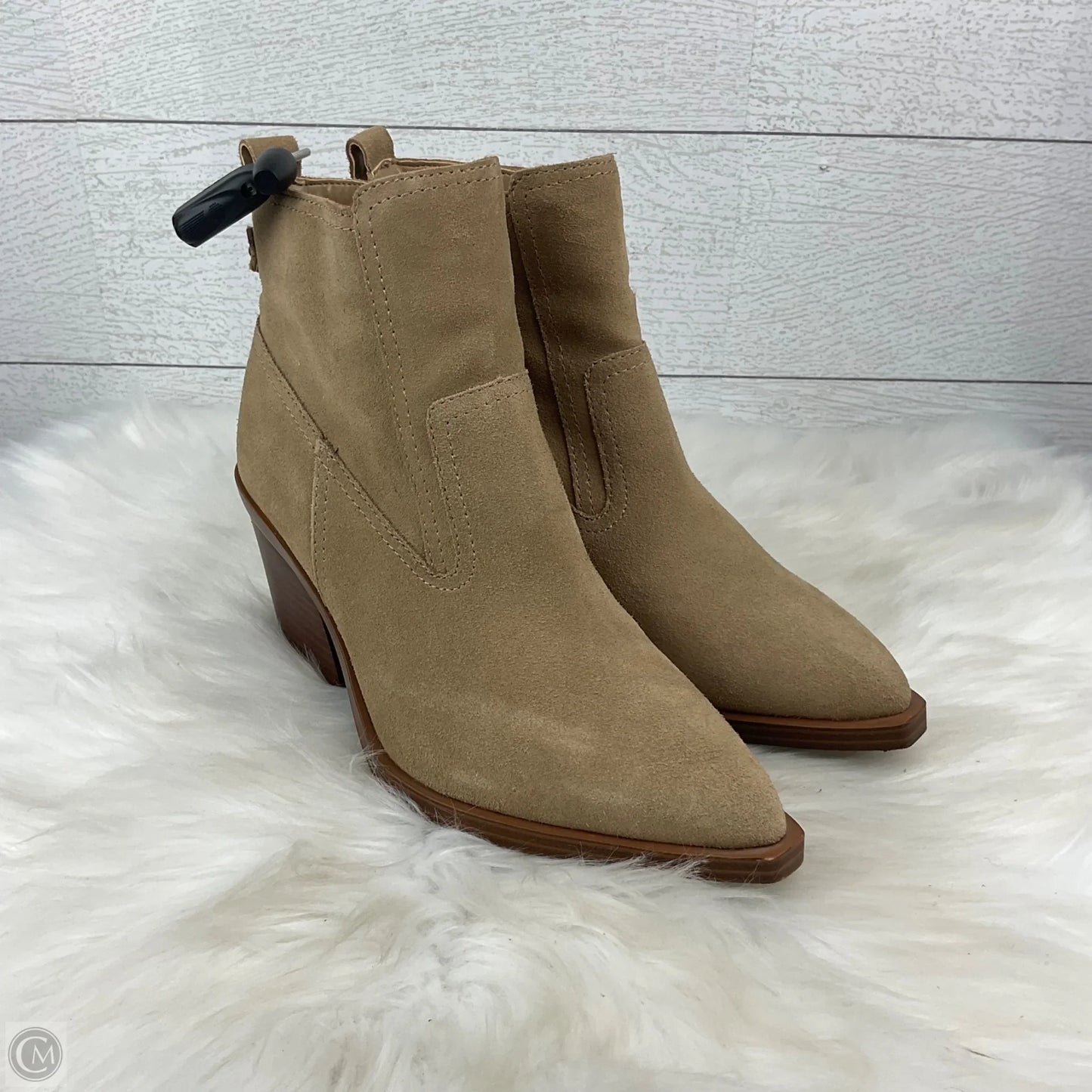 Boots Ankle Heels By Vince Camuto In Tan, Size: 6.5