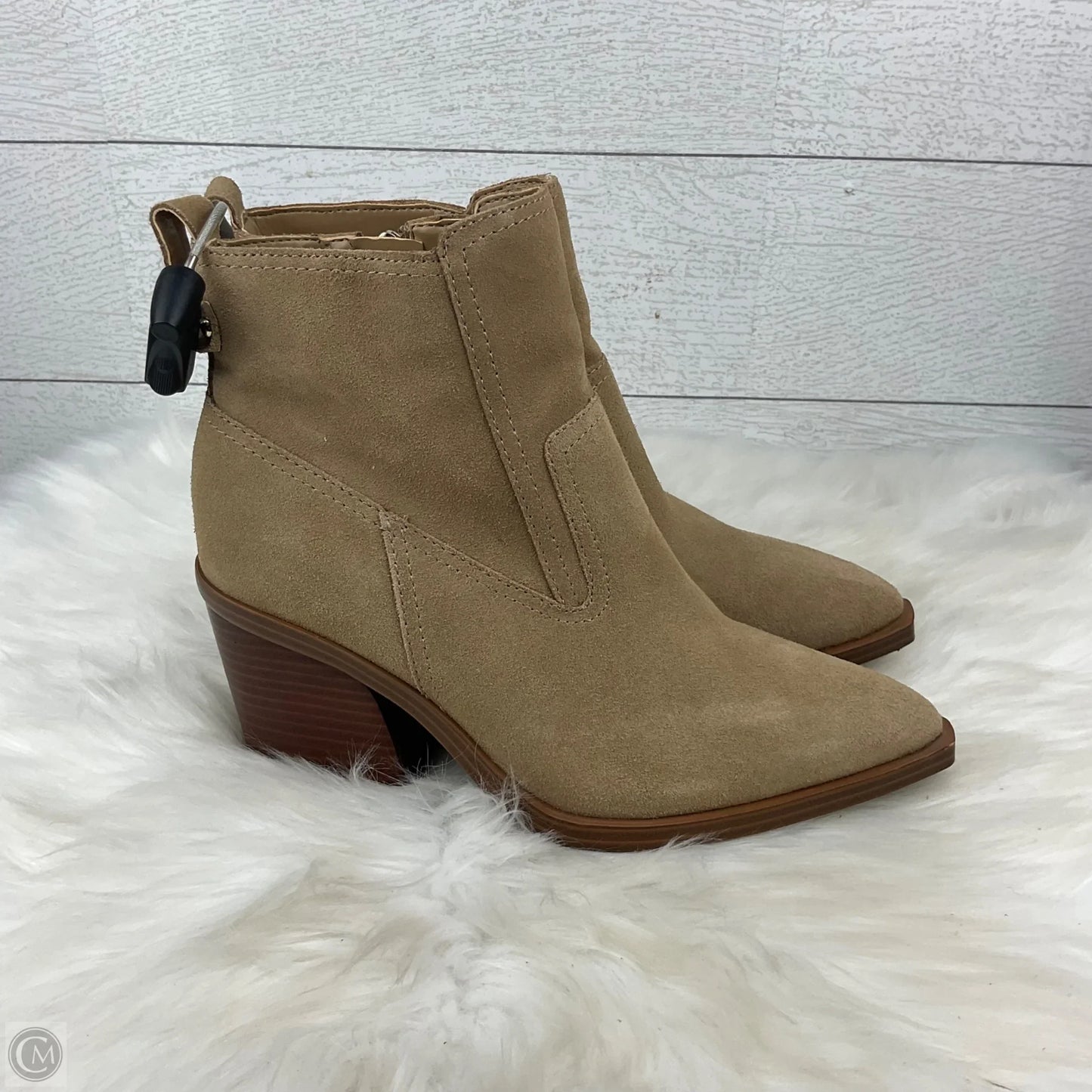 Boots Ankle Heels By Vince Camuto In Tan, Size: 6.5