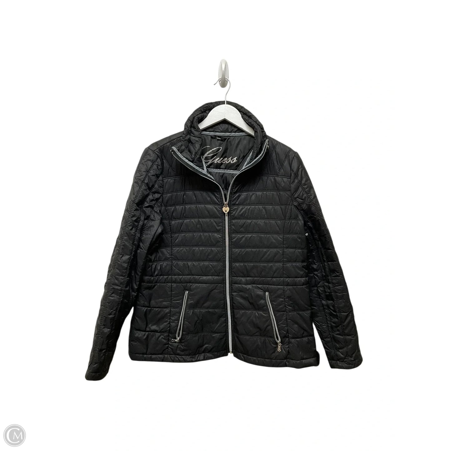 Jacket Puffer & Quilted By Guess In Black, Size: Xl