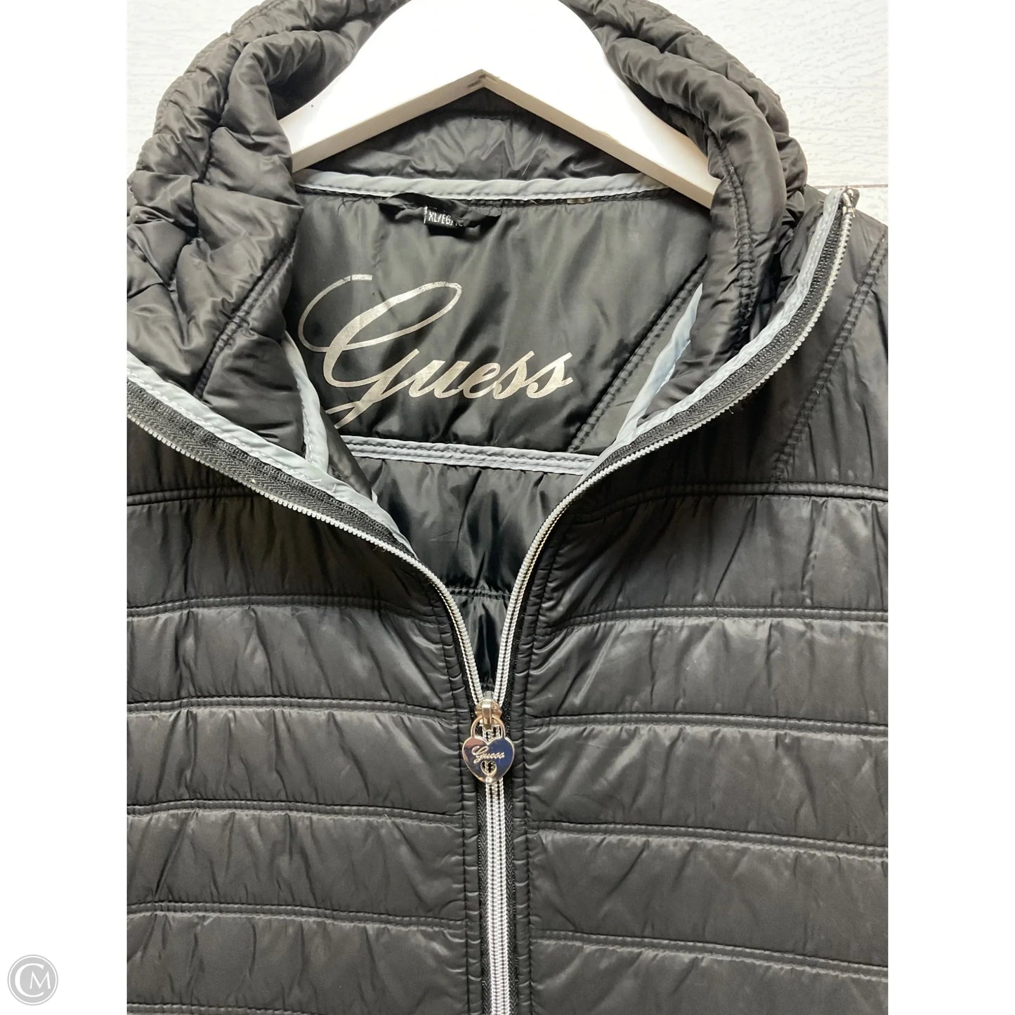 Jacket Puffer & Quilted By Guess In Black, Size: Xl