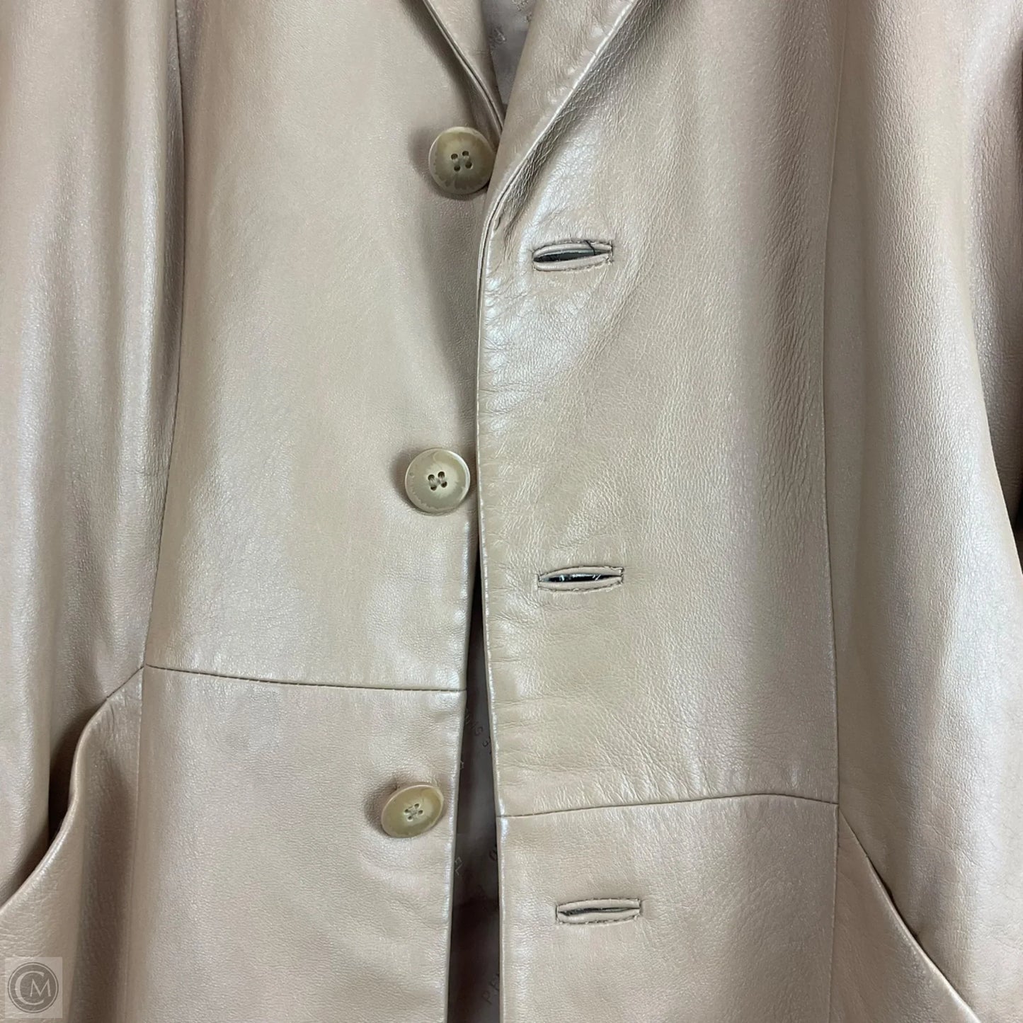 Coat Leather By Wilsons Leather In Tan, Size: L