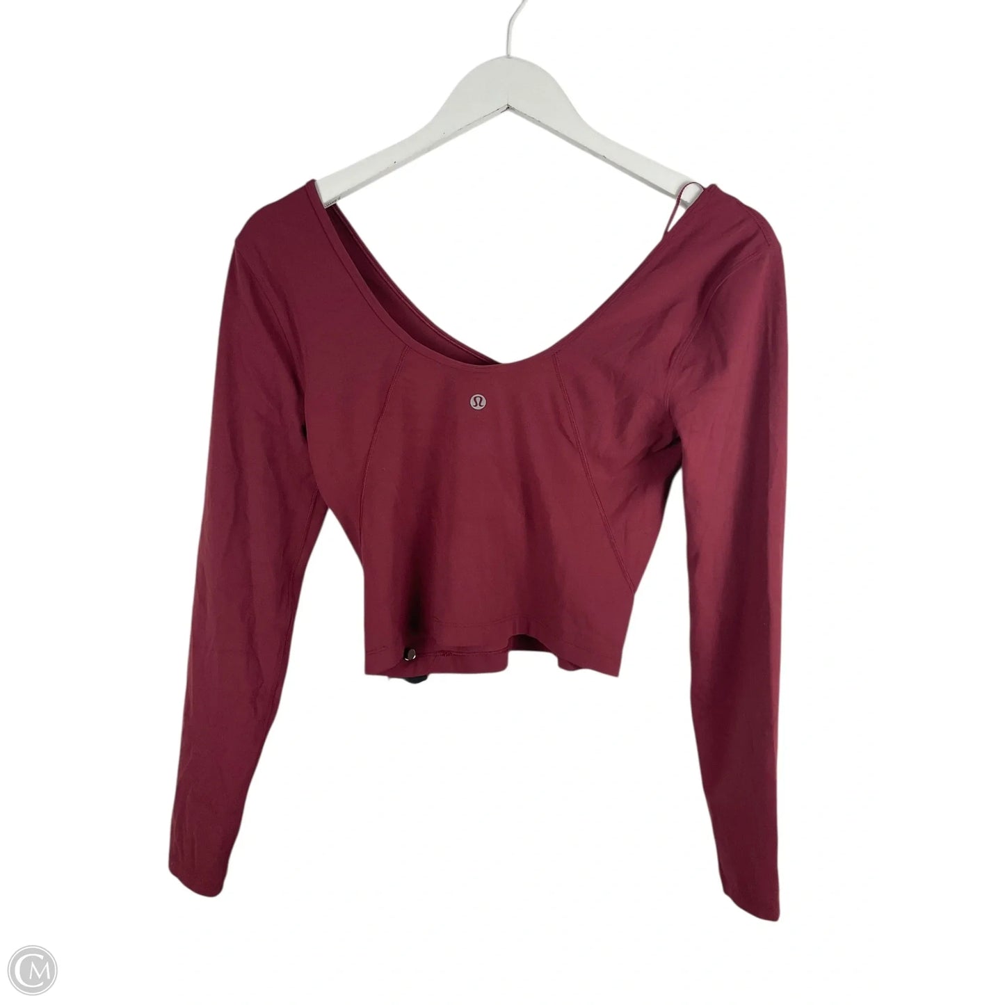Athletic Top Long Sleeve Collar By Lululemon In Red, Size: 6