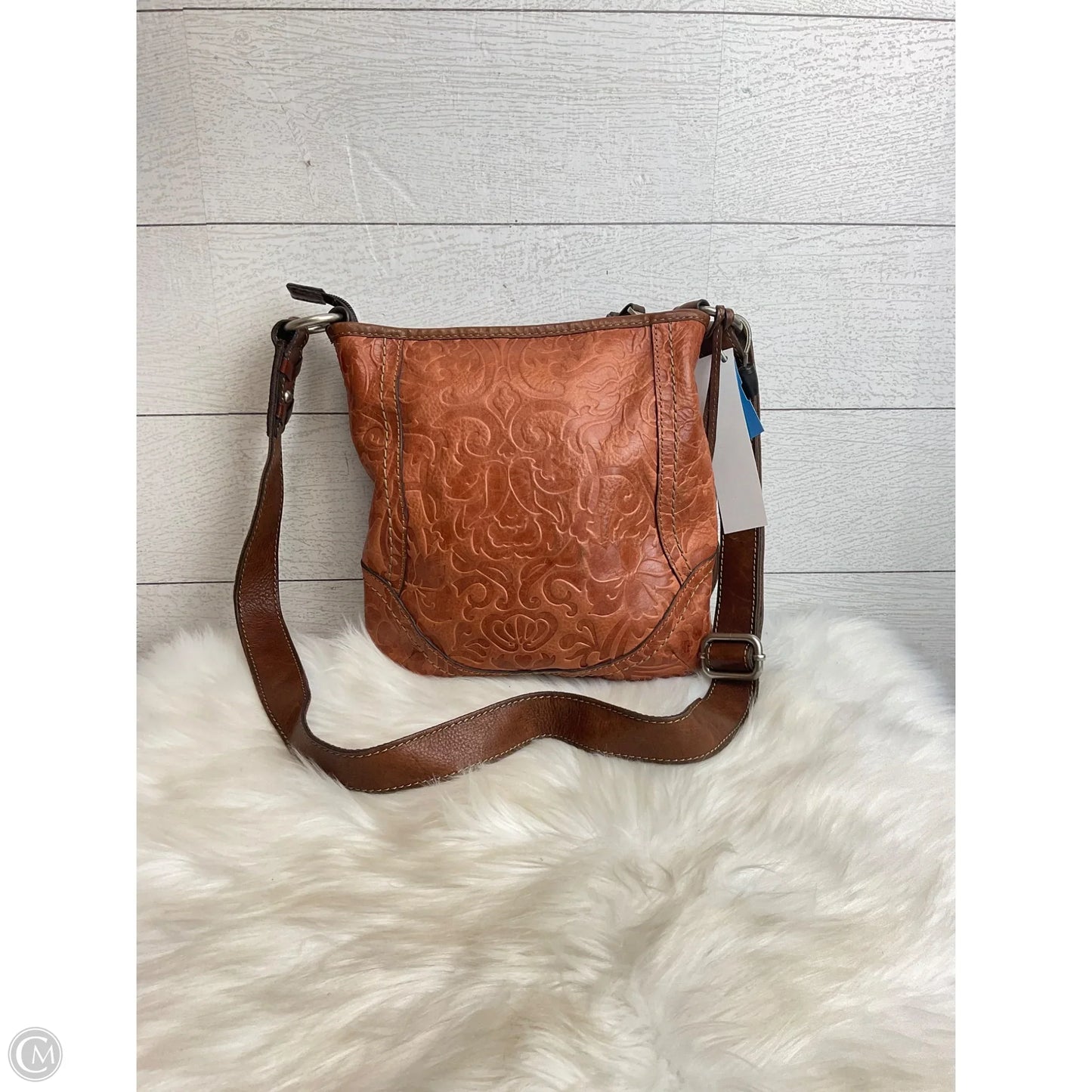 Crossbody Leather By Fossil, Size: Medium