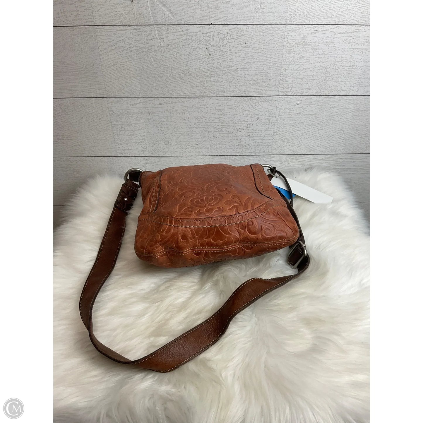 Crossbody Leather By Fossil, Size: Medium
