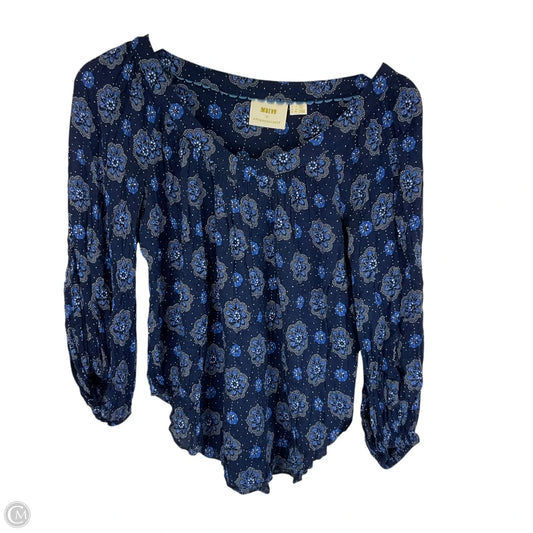 Top Long Sleeve By Maeve In Blue, Size: 0