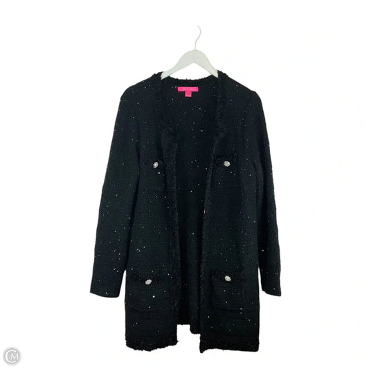 Sweater Cardigan Designer By Lilly Pulitzer In Black, Size: L