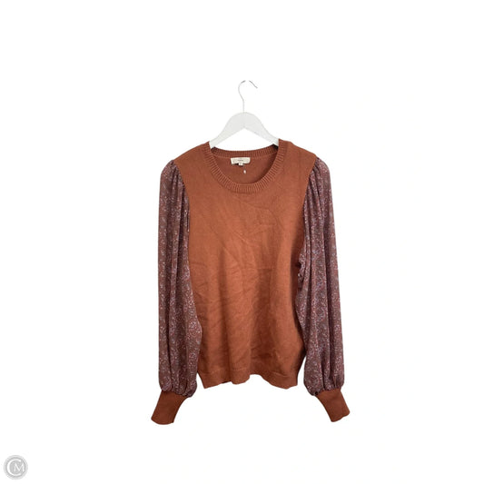 Top Long Sleeve By Entro In Brown, Size: M