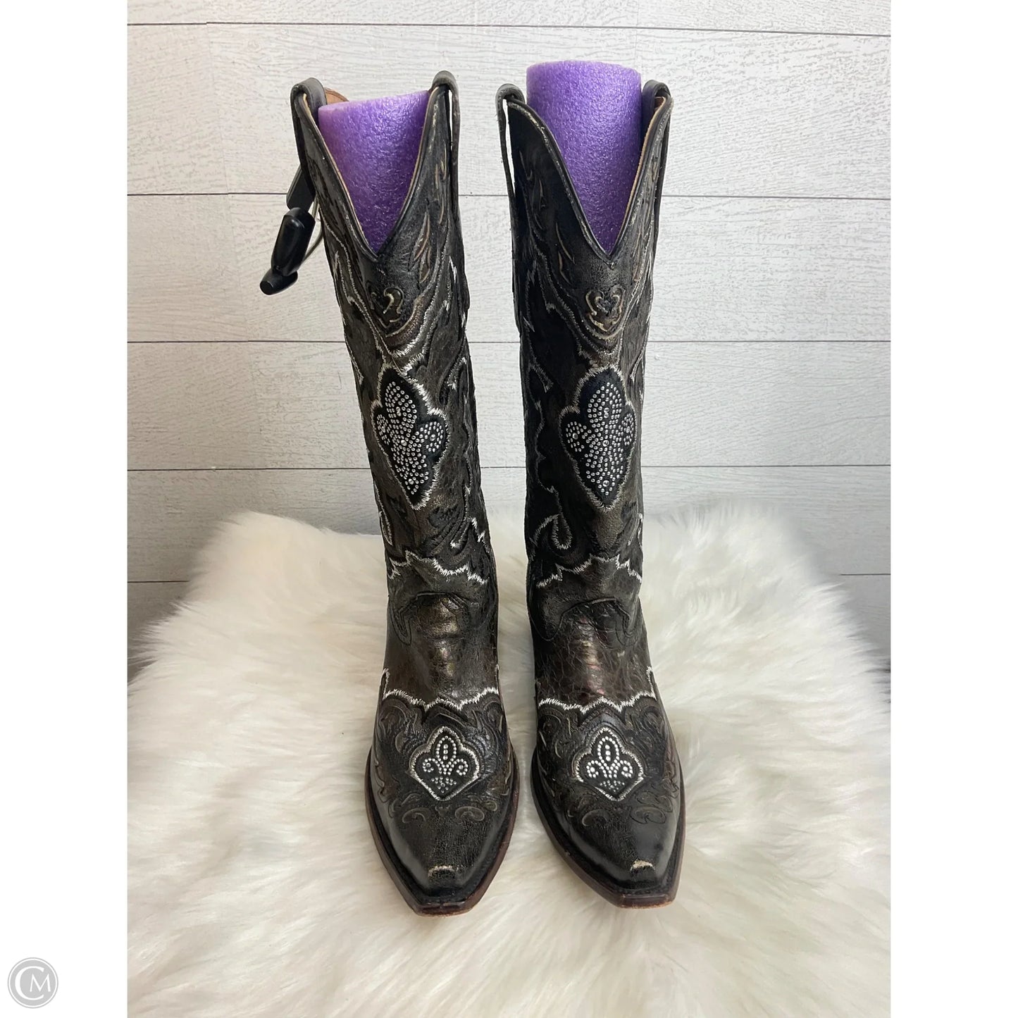 Boots Knee Heels By Corral In Brown, Size: 10