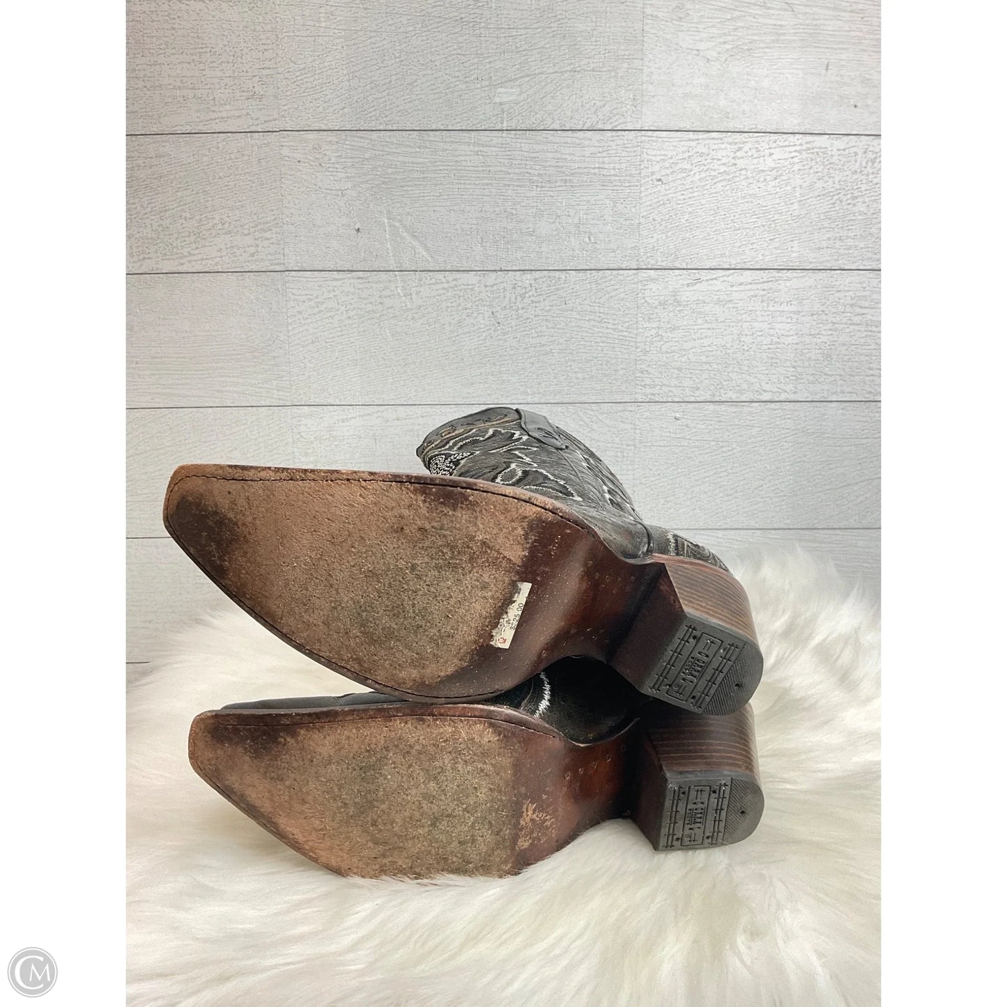 Boots Knee Heels By Corral In Brown, Size: 10