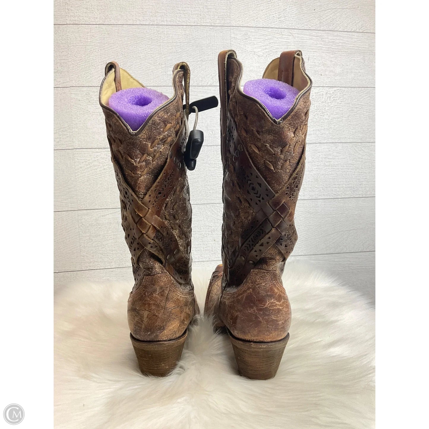 Boots Knee Heels By Corral In Brown, Size: 10