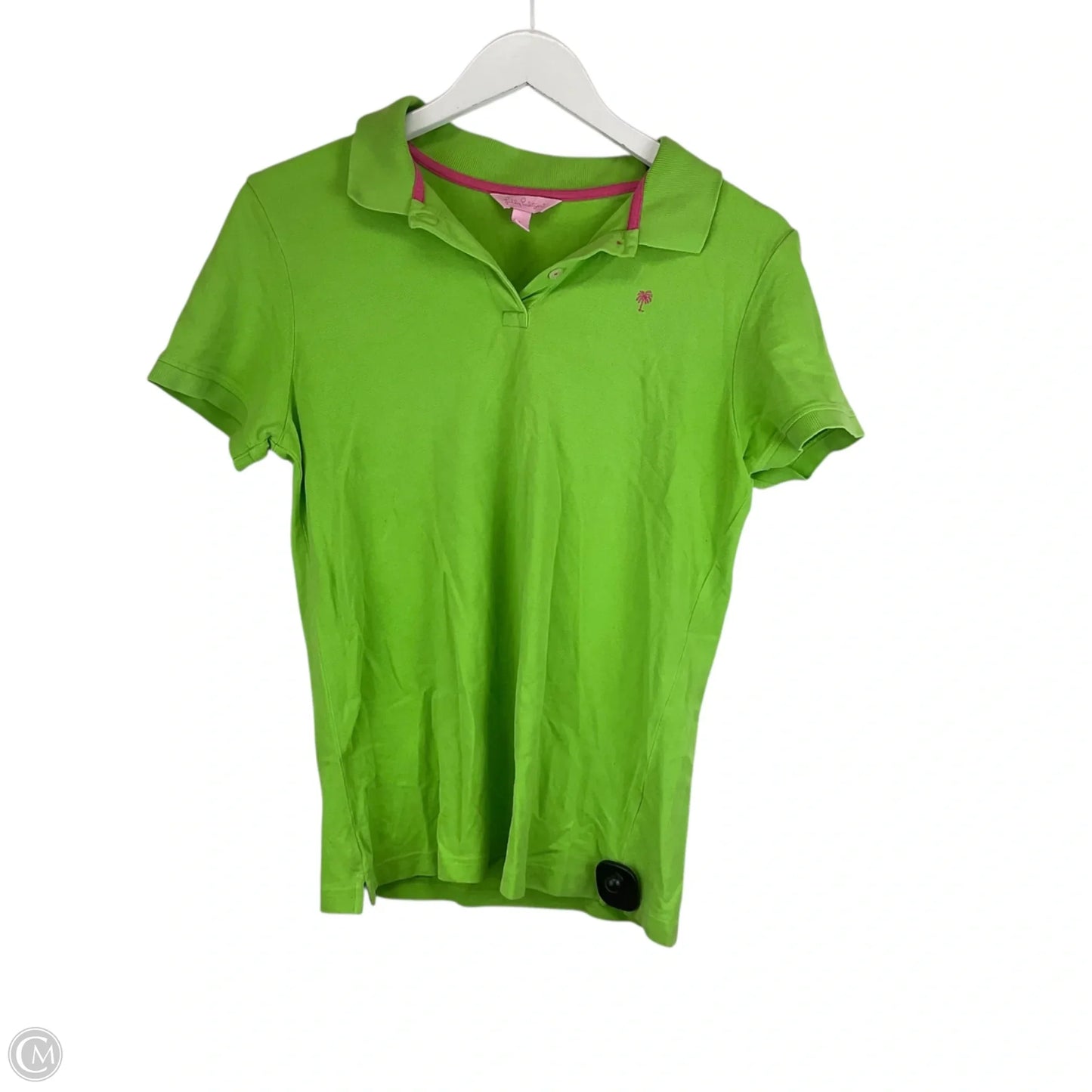 Top Short Sleeve Designer By Lilly Pulitzer In Green, Size: L