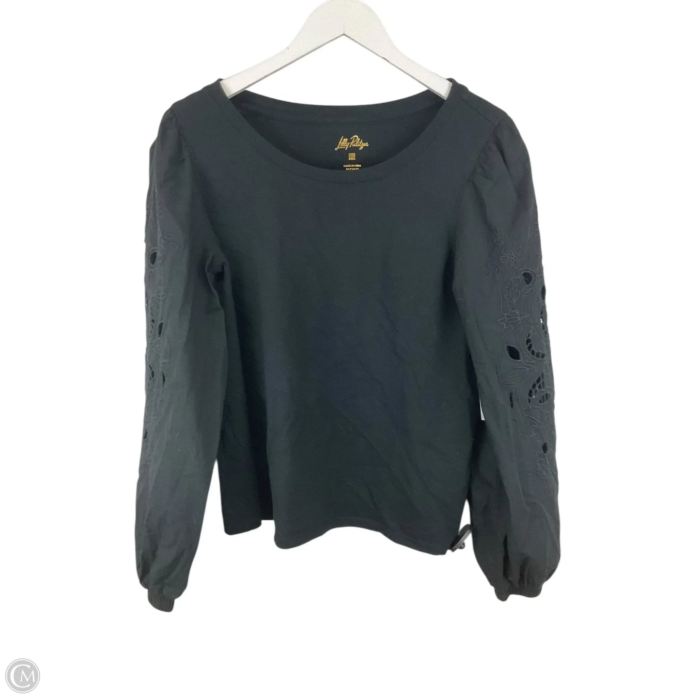 Top Long Sleeve Designer By Lilly Pulitzer In Black, Size: L