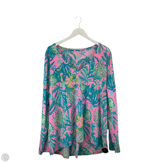 Top Long Sleeve Designer By Lilly Pulitzer In Teal, Size: Xxl