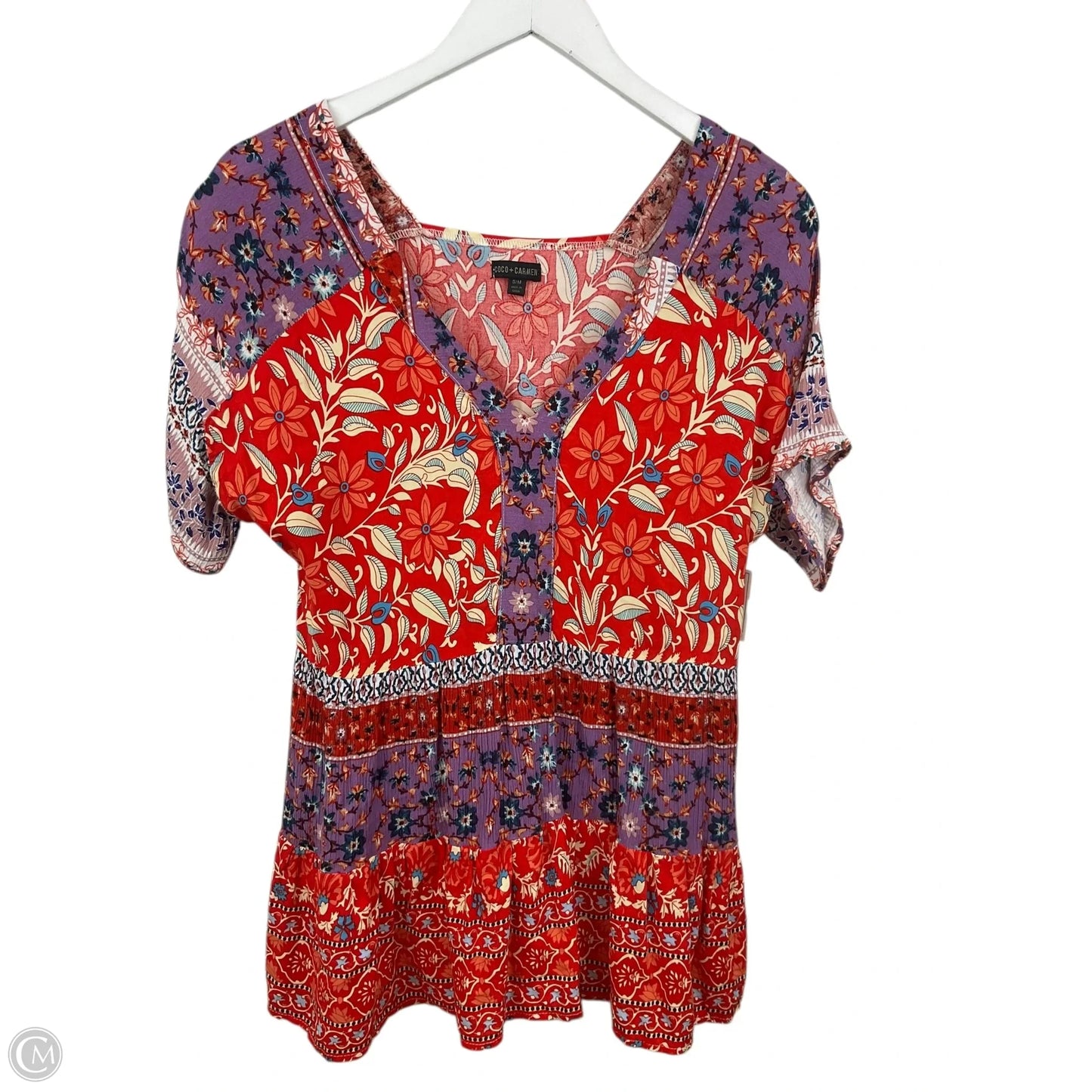 Top Short Sleeve By Coco And Carmen In Red, Size: S