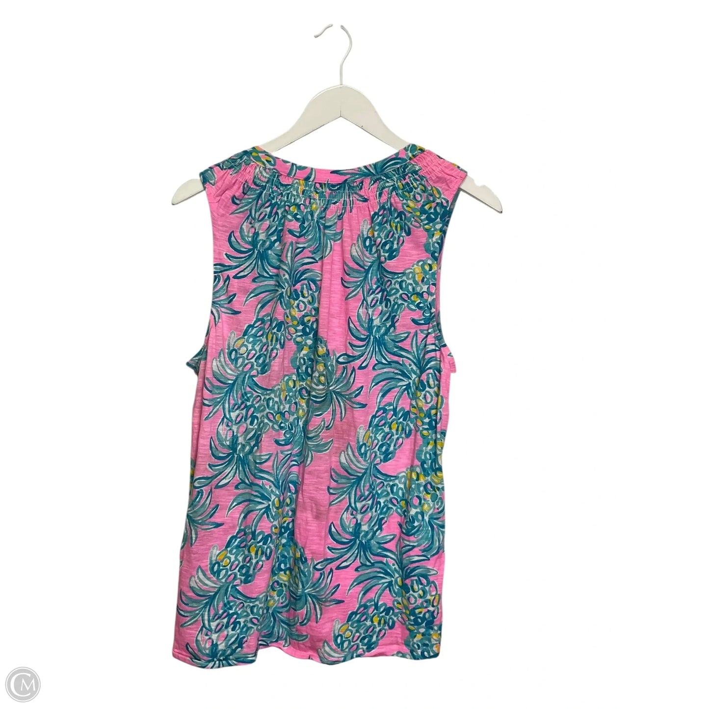 Top Sleeveless Designer By Lilly Pulitzer In Blue & Pink, Size: Xl
