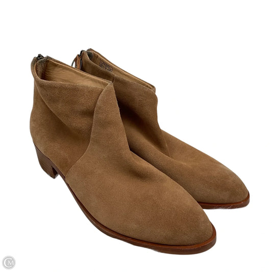 Boots Ankle Heels By Soludos In Tan, Size: 8.5