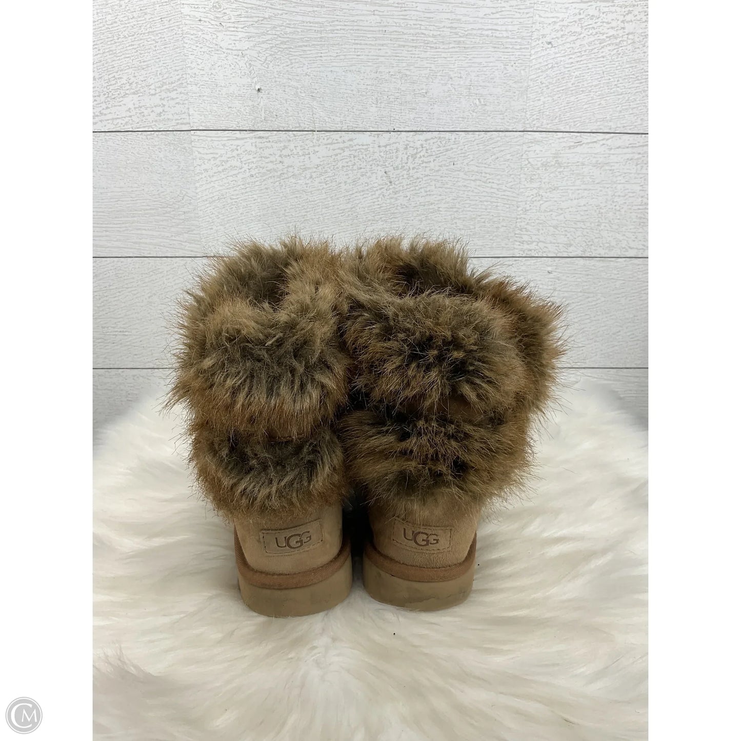 Boots Designer By Ugg In Brown, Size: 8