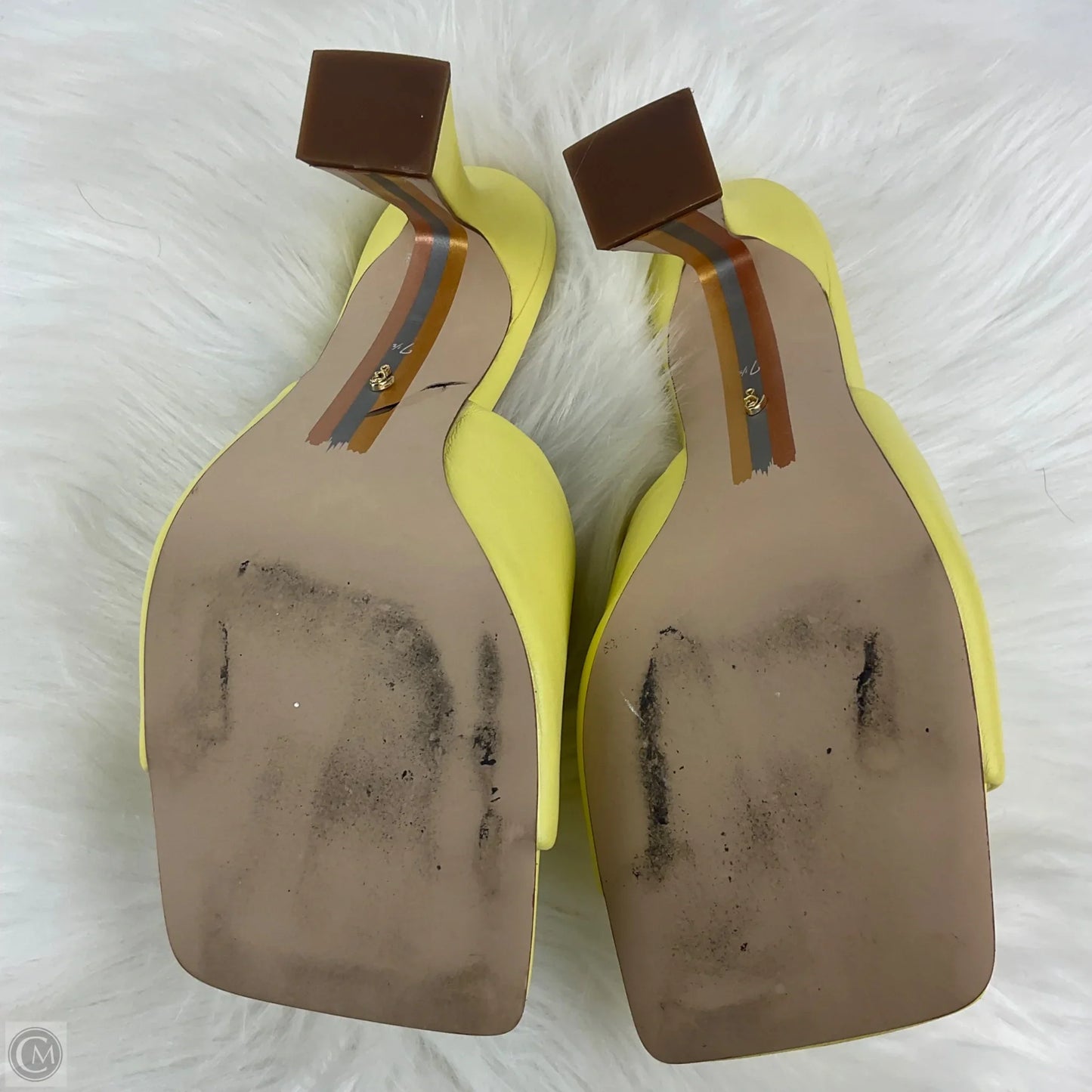 Sandals Heels Stiletto By Sam Edelman In Yellow, Size: 8