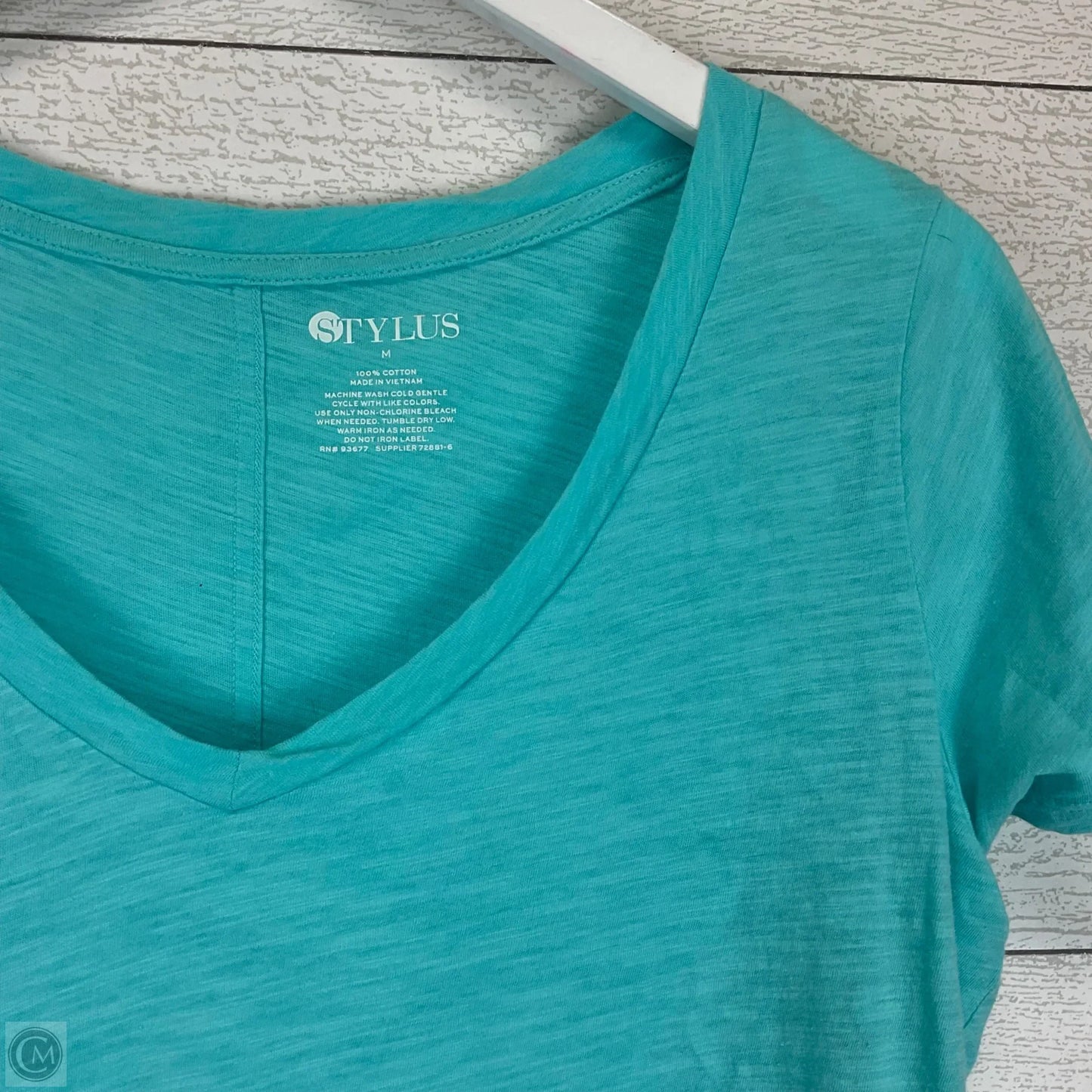 Top Short Sleeve Basic By Stylus In Blue, Size: M