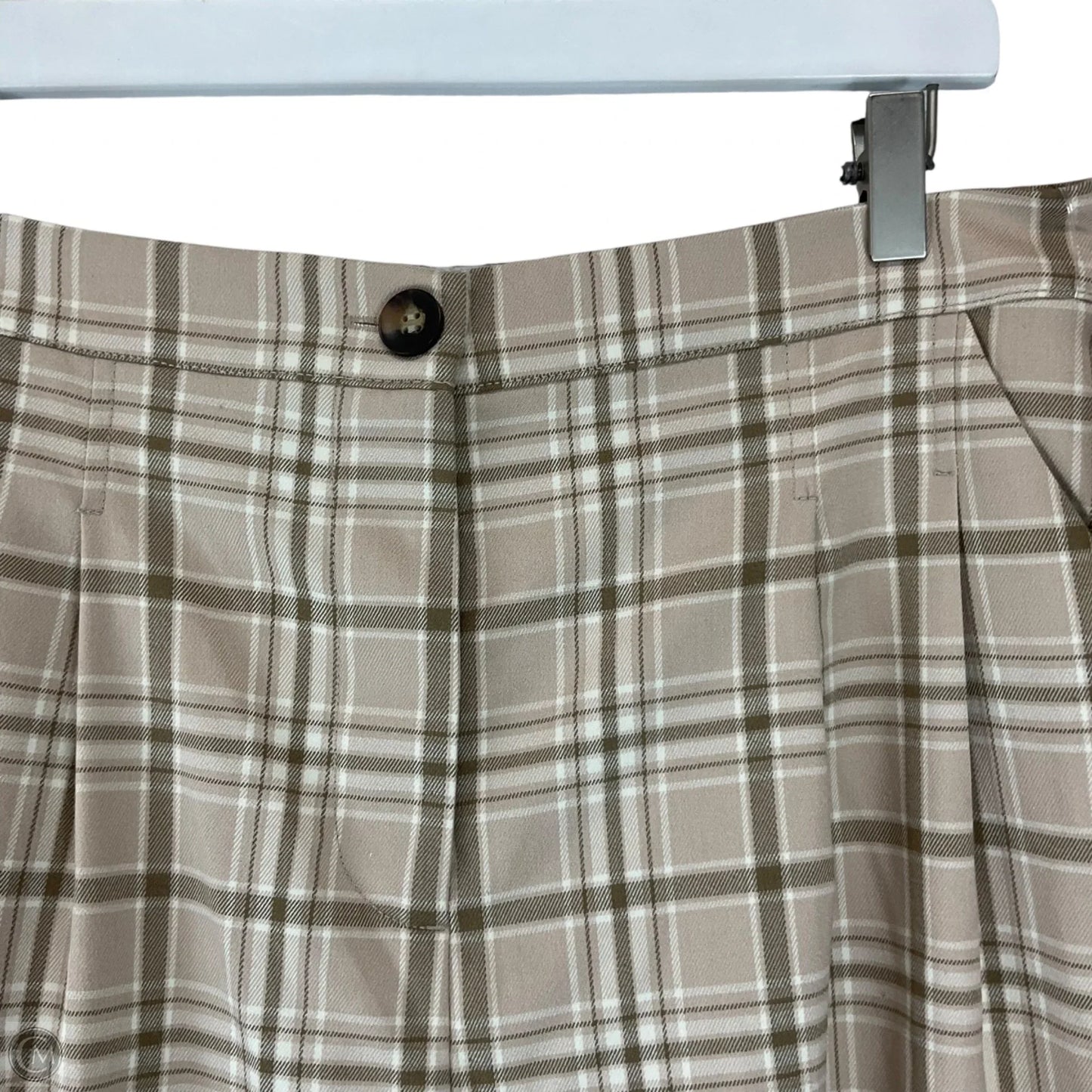 Pants Wide Leg By Treasure And Bond In Plaid Pattern, Size: L
