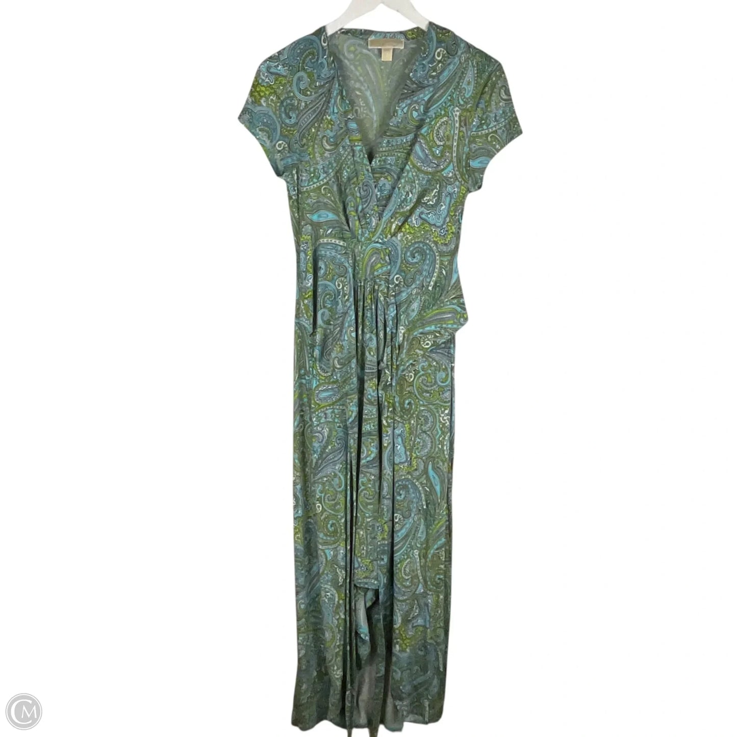 Dress Casual Maxi By Michael By Michael Kors In Blue & Green, Size: 8