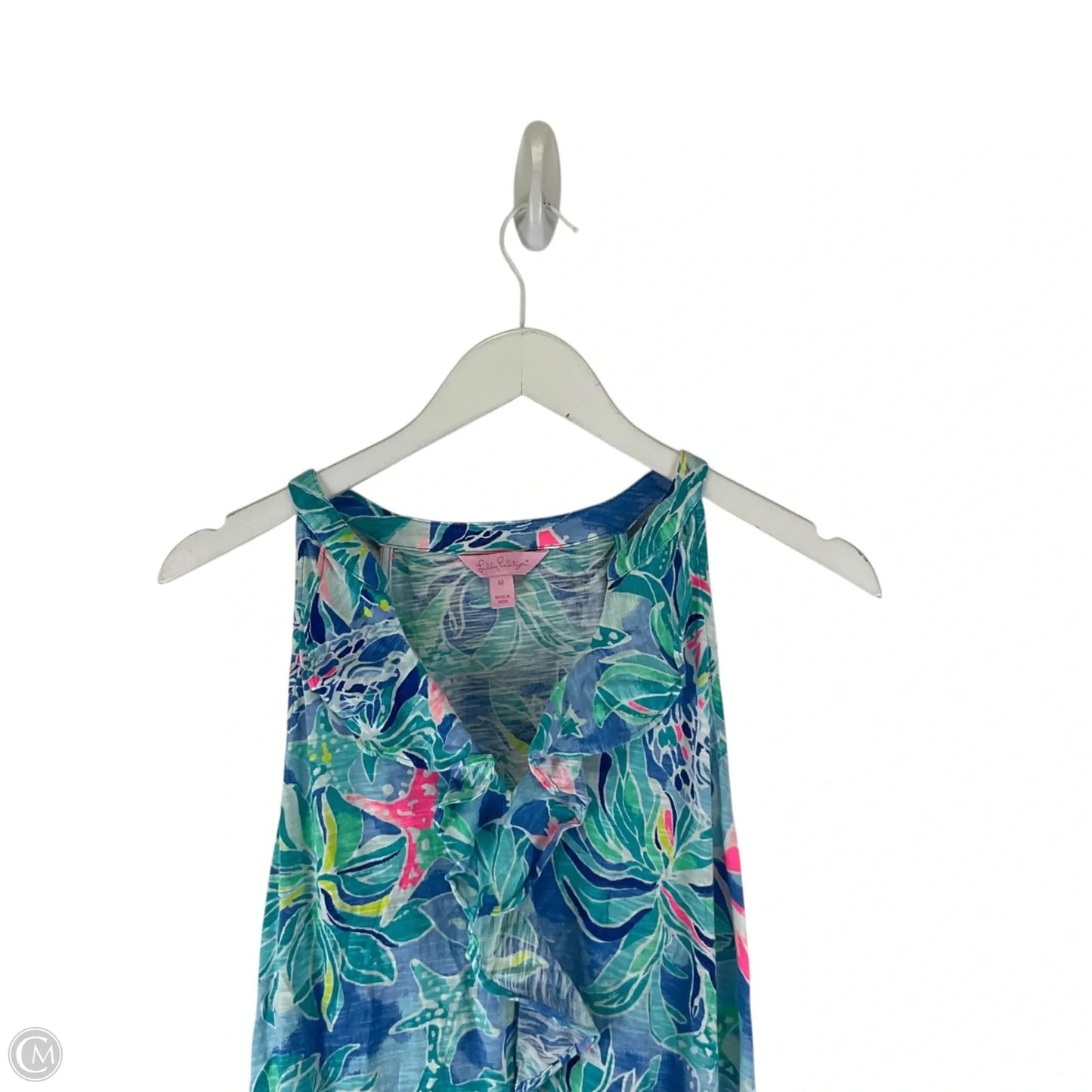 Dress Designer By Lilly Pulitzer In Blue & Green, Size: M