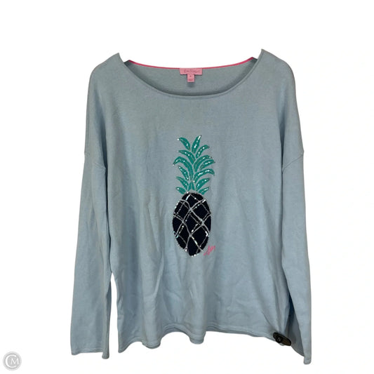 Top Long Sleeve Designer By Lilly Pulitzer In Blue, Size: Xl