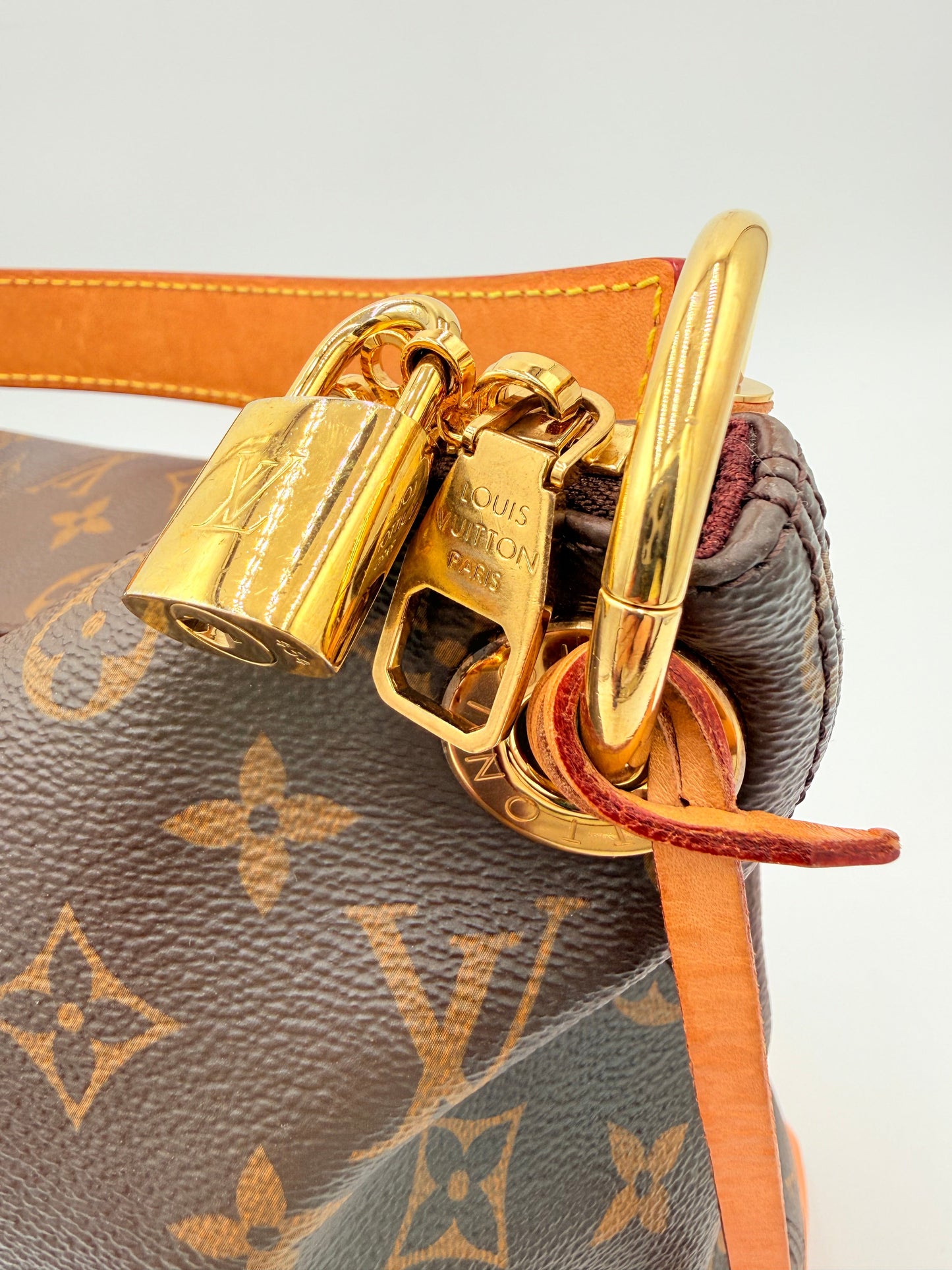 Handbag Luxury Designer By Louis Vuitton In Brown, Size:Medium